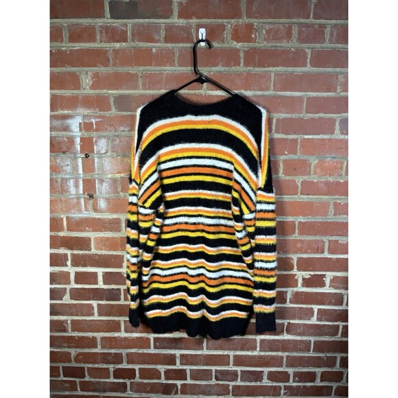 NWT Sweet Society Candy Corn Sweater Striped Eyelash Halloween Size Small New - Picture 6 of 6